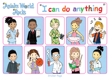 Load image into Gallery viewer, Aniah&#39;s World Rocks Affirmation Book Cover Sticker &amp; Mini Stickers
